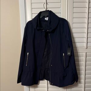 Crown & Ivy Navy Jacket with Gold Accents